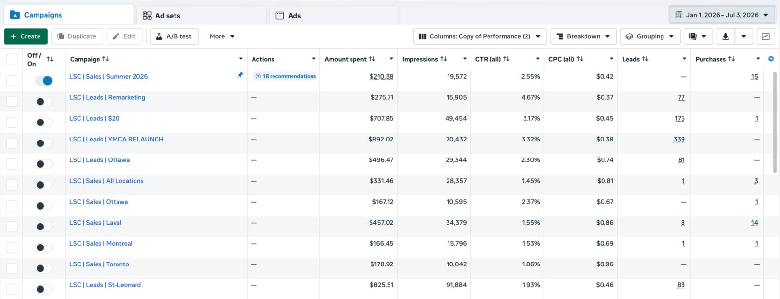 2026 re-architected account structure in Meta Ads Manager